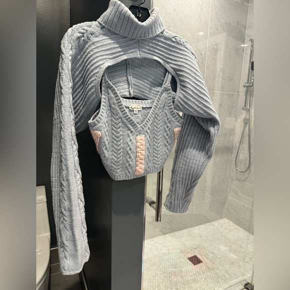 For Love & Lemons Page layered turtleneck sweater - Picture 2 of 4